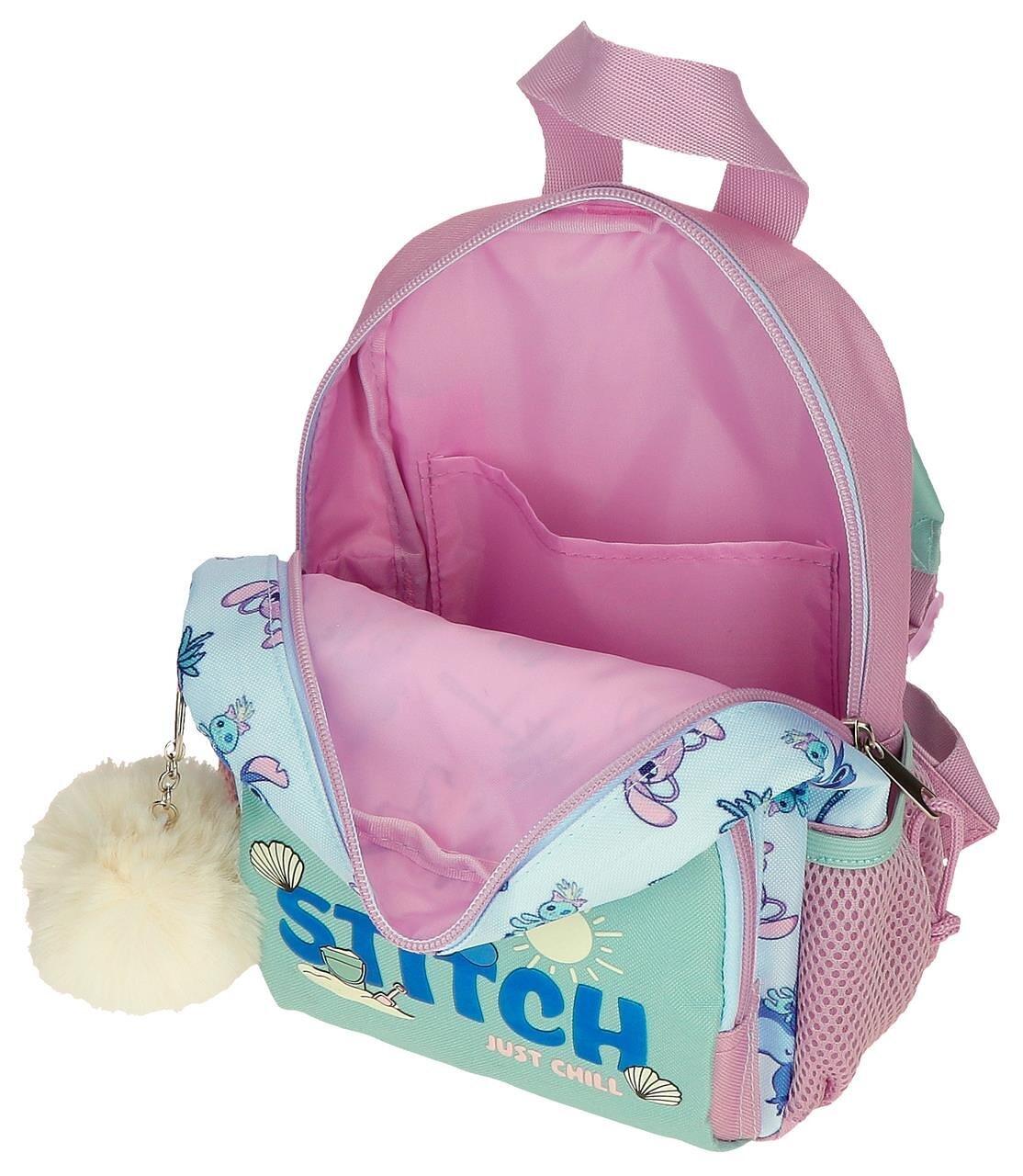 Mochila escolar niña Disney Just chill 24cm turquesa 3/4