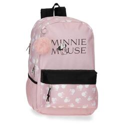 Sac à dos scolaire adaptable fille Disney Minnie Heads 44cm nude