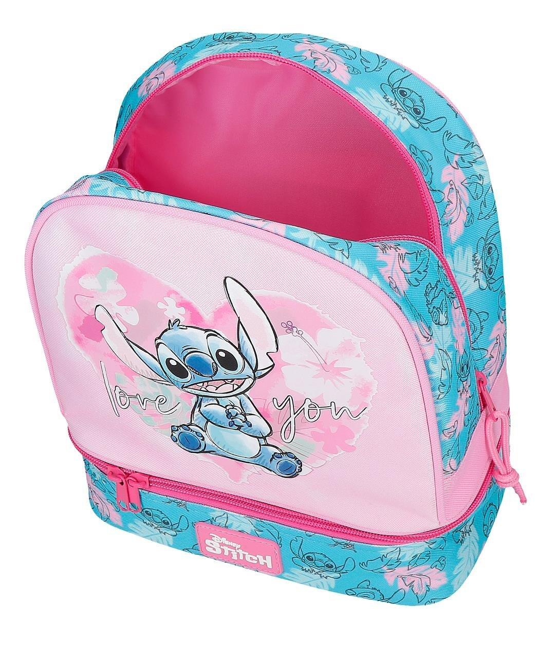 Sac à dos pour goûter fille Disney Heart Stitch 28cm rose clair 3/4