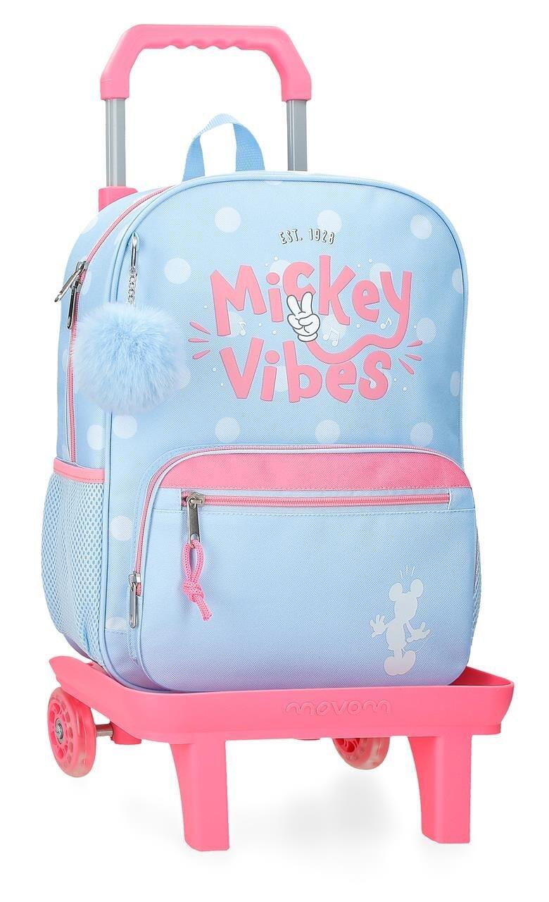 Sac à dos scolaire adaptable Disney Mickey Vibes avec chariot 38cm 1/4