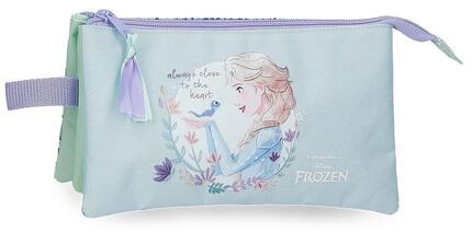 Estuche tres compartimentos niña Disney Close to the heart frozen 12cm lila