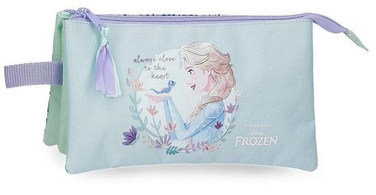 Estuche tres compartimentos niña Disney Close to the heart frozen 12cm lila