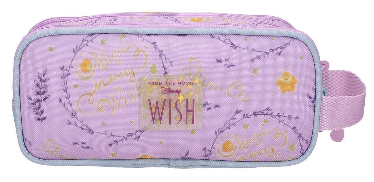 Estuche tres compartimentos niña Disney Wish watch us shine 10cm malva 2/4