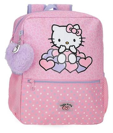 Sac à dos scolaire fille Hello Kitty Hearts & Dots 33cm rose