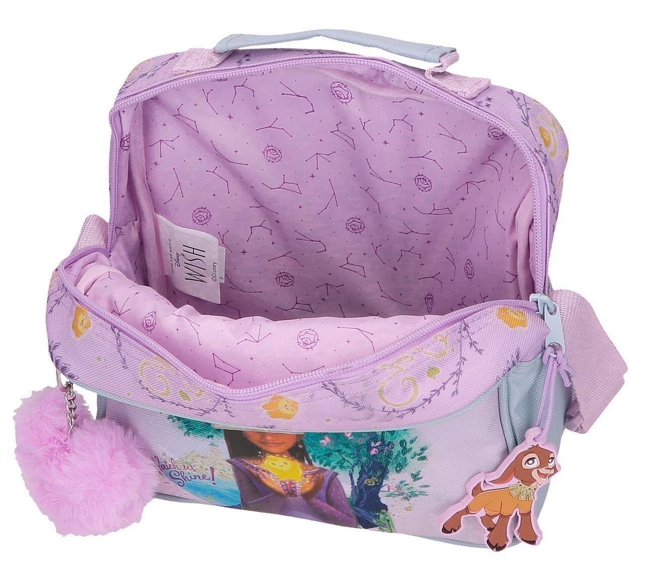 Necessaire menina Disney Wish Watch Us Shine 21cm malva 3/4