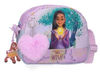 Bandolera niña Disney Wish watch us shine 16,5cm malva
