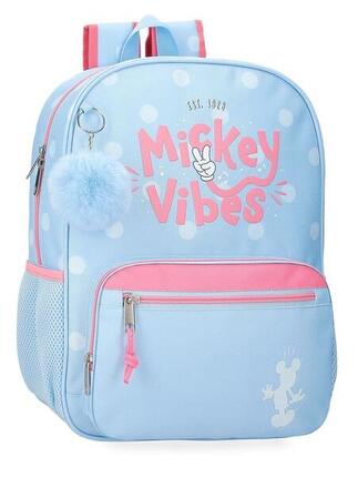 Sac à dos scolaire fille Disney Mickey Vibes 38cm bleu clair