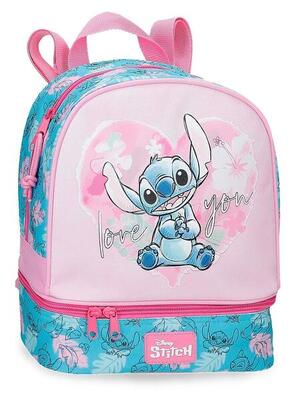 Zaino porta-merenda ragazza Disney Heart Stitch 28cm rosa chiaro