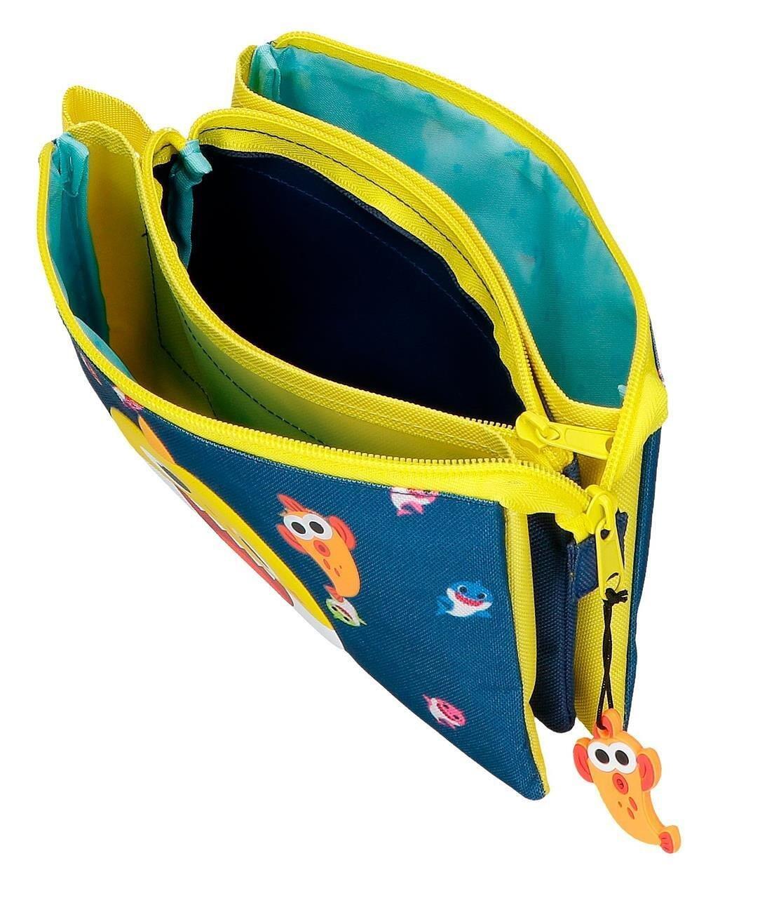 Astuccio tre scomparti ragazzo Nickelodeon Baby Shark My Good Friend 12cm blu 3/4