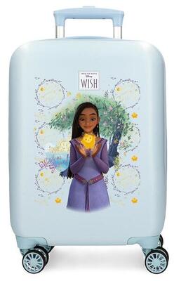 Maleta de cabina ABS rígida niña Disney Wish watch us shine 28,4L azul claro