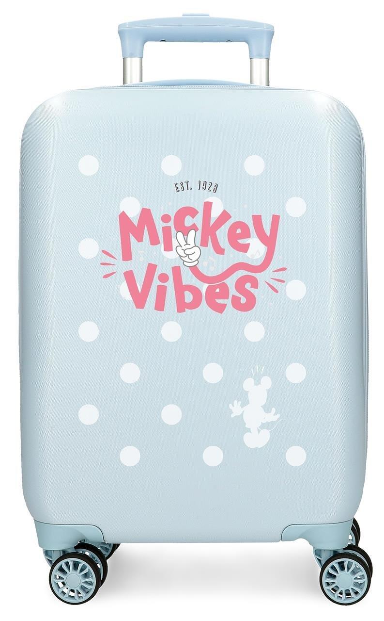 Maleta de cabine ABS rigide fille Disney Mickey Vibes 33L bleu clair 1/4