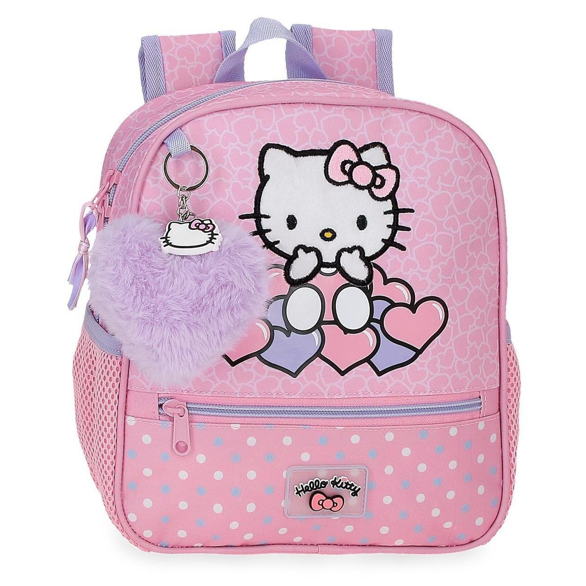 Hello Kitty - Sac À Dos Scolaire Adaptable Fille Hello Kitty Hearts & Dots 25cm Rose - Sac À Dos - Rose - Kid Unique - Decathlon