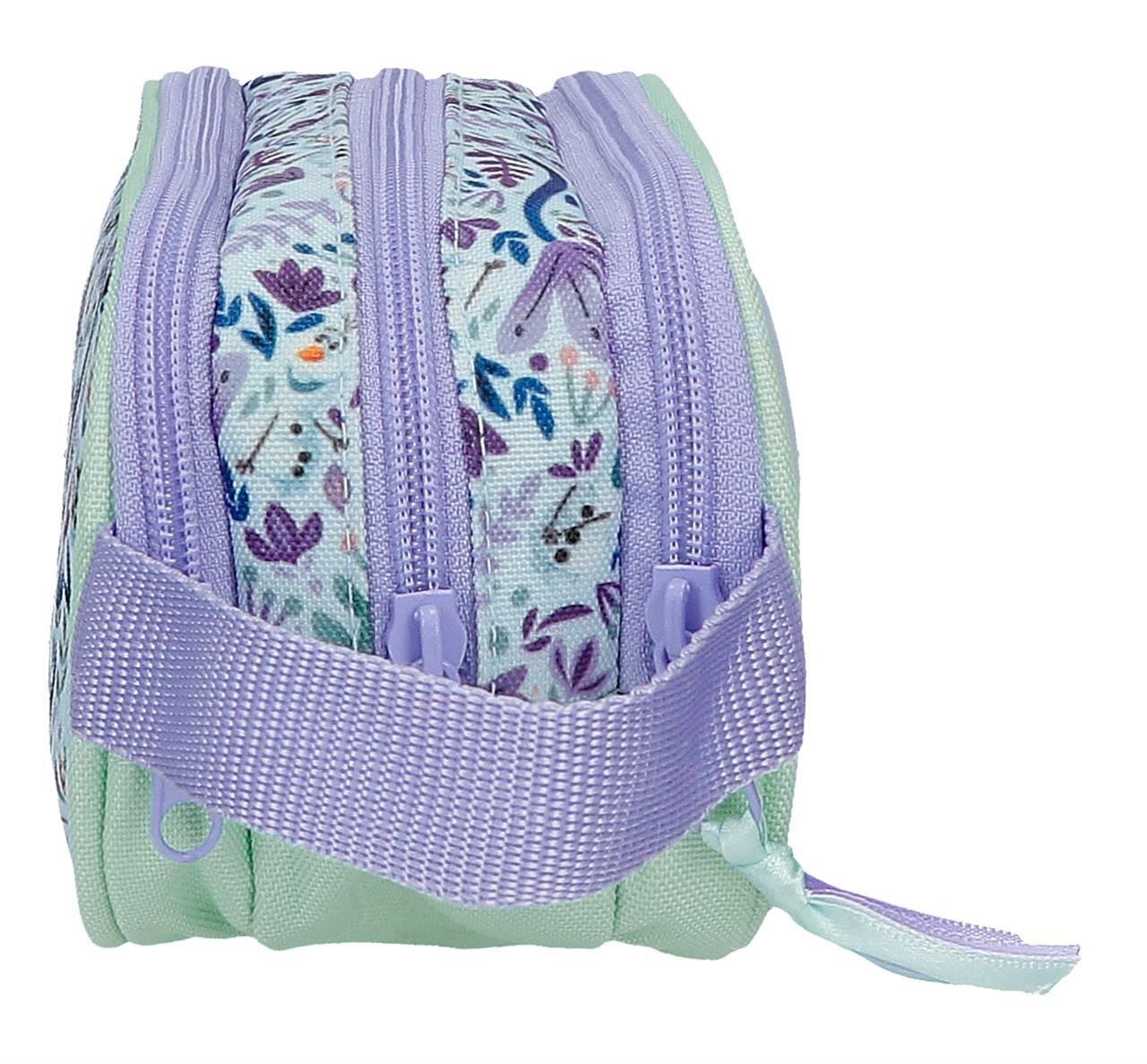 Estuche tres compartimentos niña Disney Close to the heart frozen 10cm lila 3/4