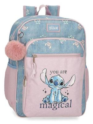 Mochila escolar niña Disney Stitch you are magical 38cm denim