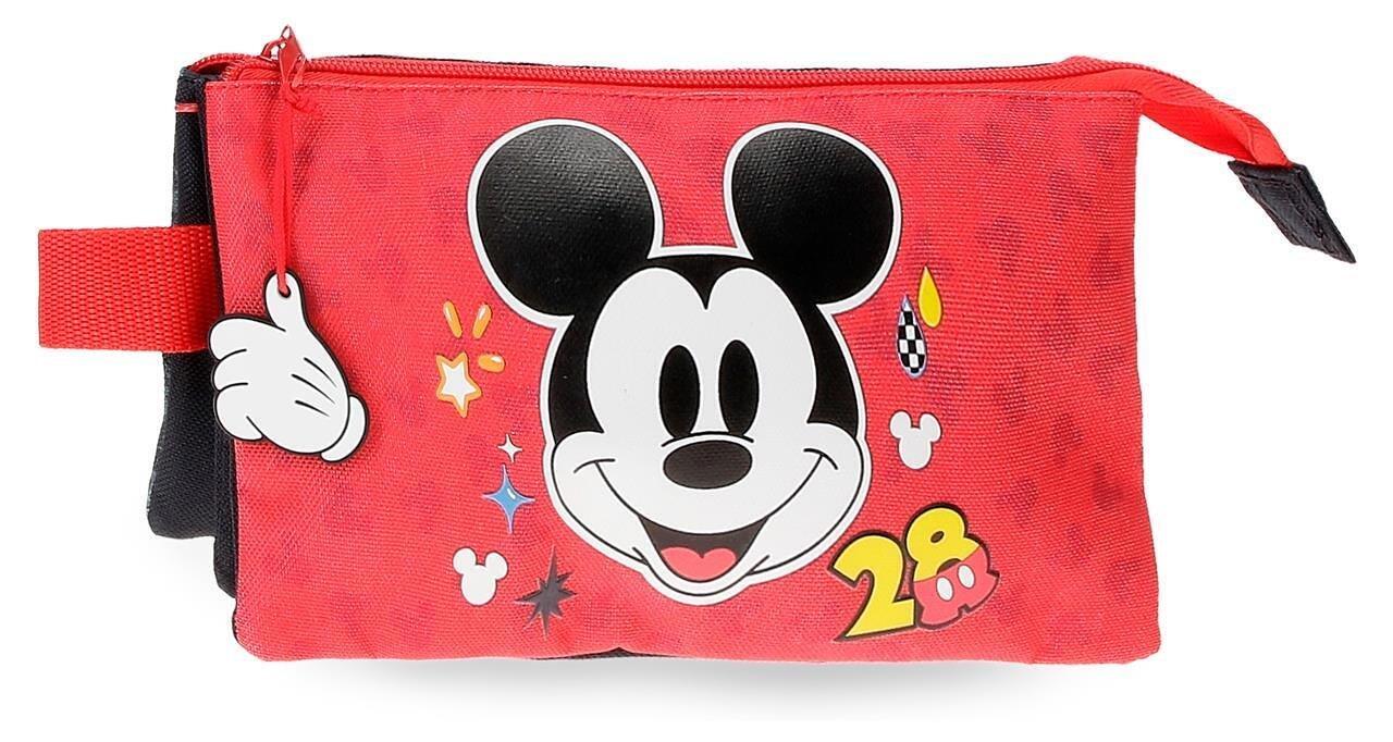 Estuche tres compartimentos niño Disney Mickey get moving 12cm rojo 1/4