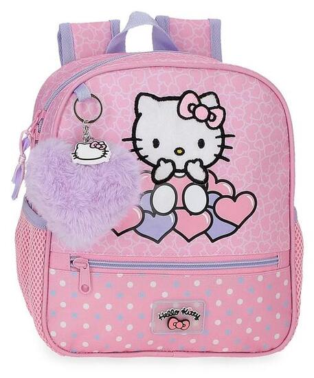 Sac à dos scolaire fille Hello Kitty Hearts & Dots 25cm rose