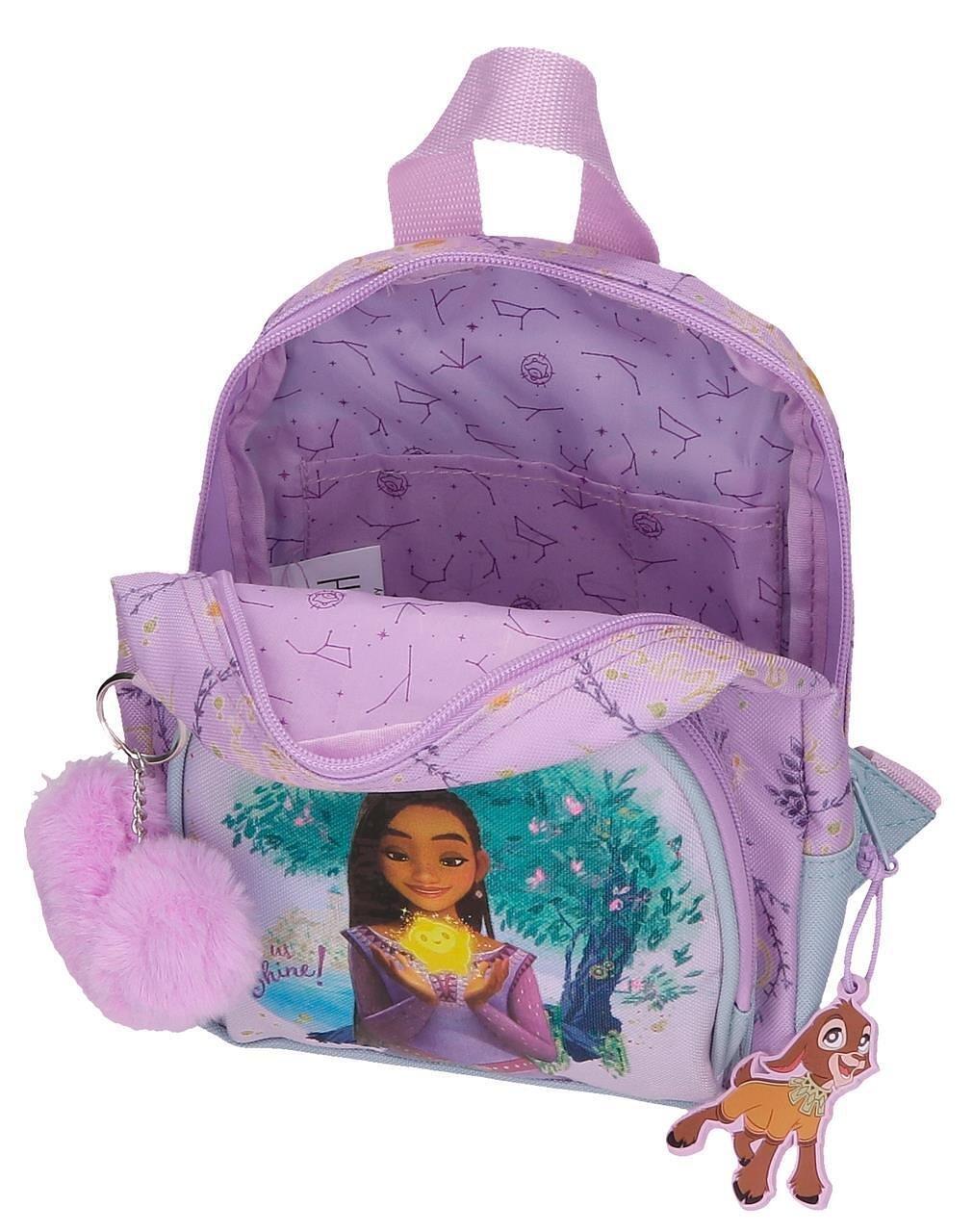 Mochila escolar niña Disney Wish watch us shine 23cm malva 3/3