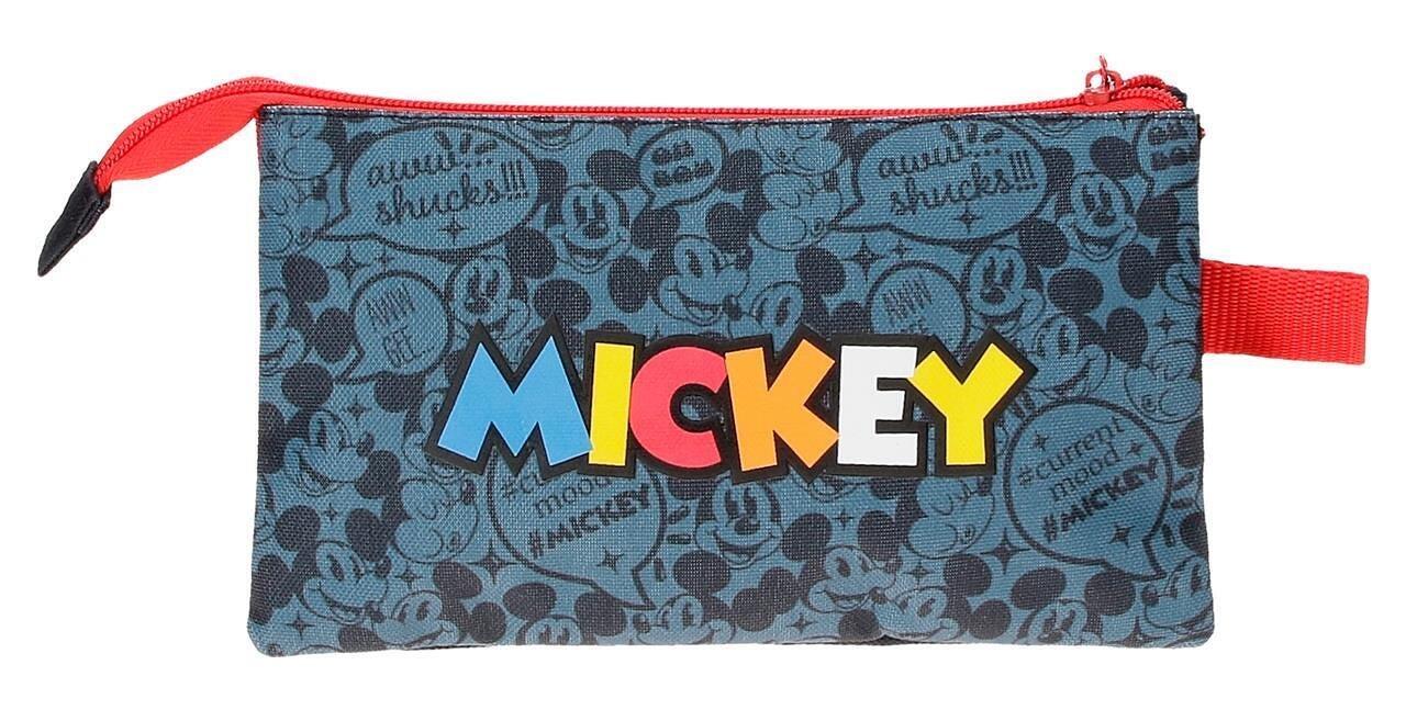 Estuche tres compartimentos niño Disney Mickey get moving 12cm rojo 2/4