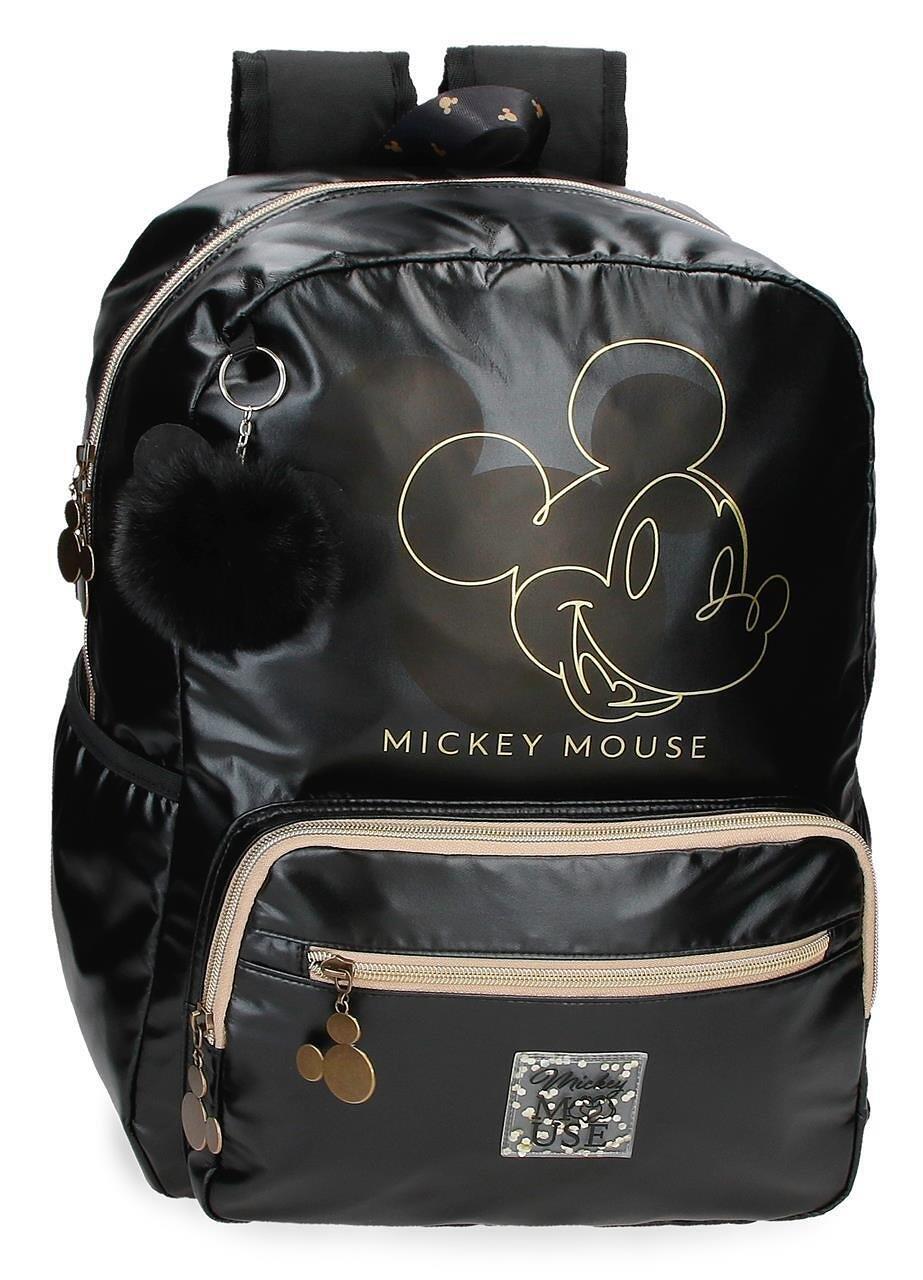 Sac à dos scolaire fille Disney Mickey Outline 42cm noir 1/4