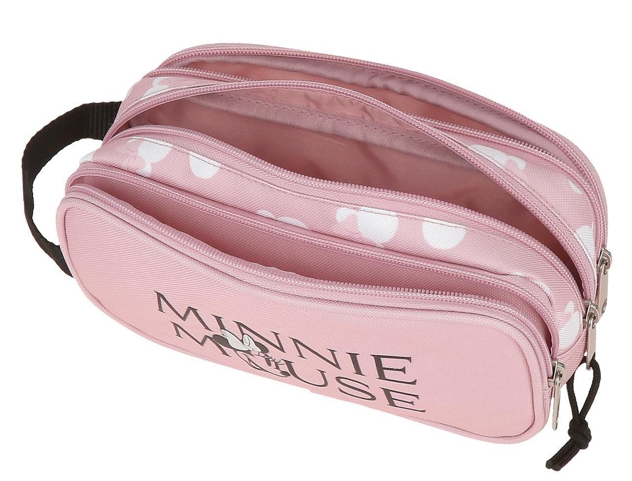 Estuche tres compartimentos niña Disney Minnie heads 10cm nude 3/4