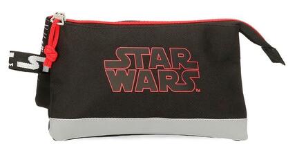 Estuche tres compartimentos chico Star wars Space mission 12cm negro