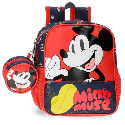 Zaino scolastico adattabile ragazzo Disney Mickey Mouse Fashion 25cm rosso