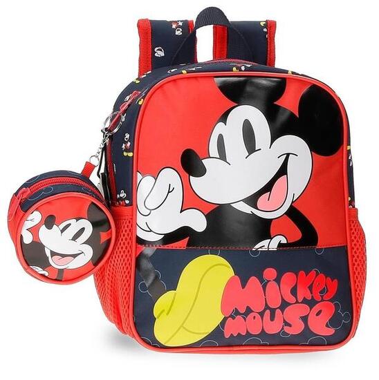 Zaino scolastico adattabile ragazzo Disney Mickey Mouse Fashion 25cm rosso
