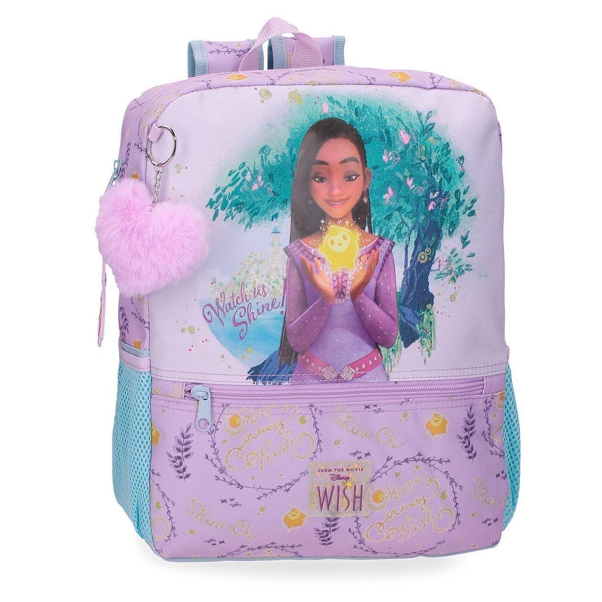 Disney - Sac À Dos Scolaire Fille Disney Wish Watch Us Shine 32cm Mauve - Sac À Dos - Violet - Kid Unique - Decathlon
