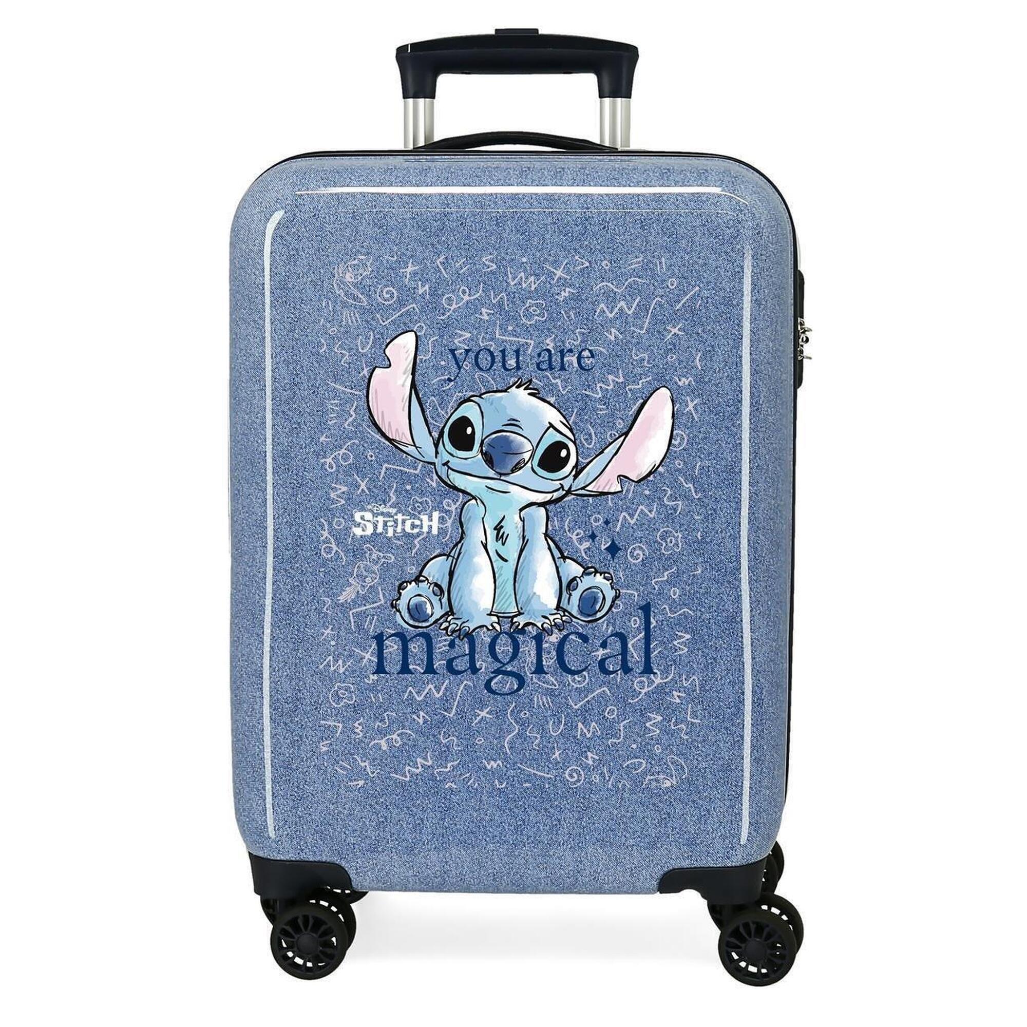 Disney - Maleta De Cabine Abs Rigide Fille Disney Stitch You Are Magical 34l Denim - Sac À Dos - Bleu|gris - Kid Unique - Decathlon