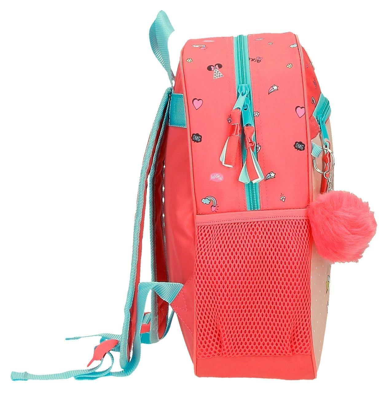 Mochila escolar niña Disney Minnie lovin life 33cm coral 4/4