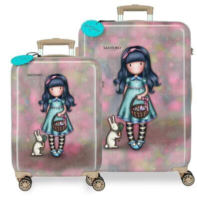 Set di valigie rigide ABS ragazza Gorjuss A Whispered Key 104L lilla