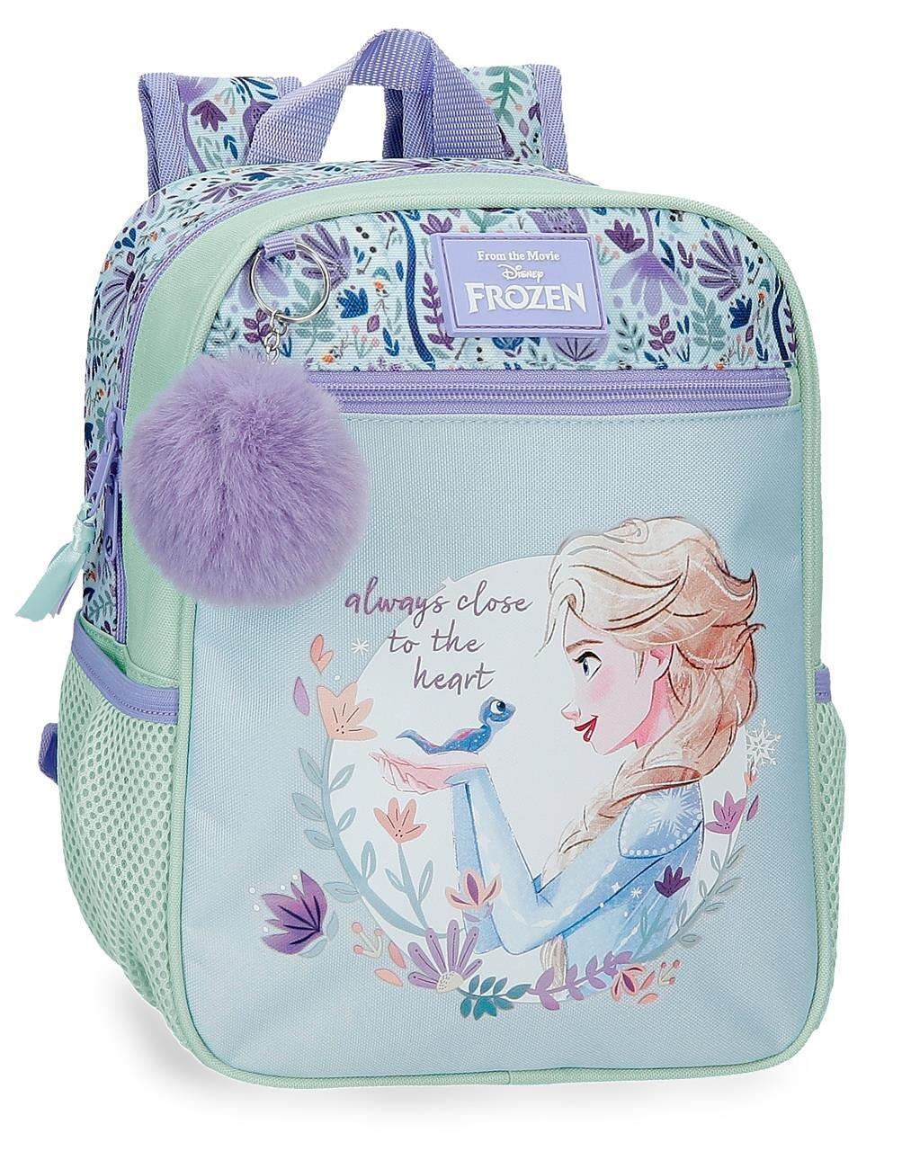 DISNEY Mochila escolar niña Disney Close to the heart frozen 28cm lila