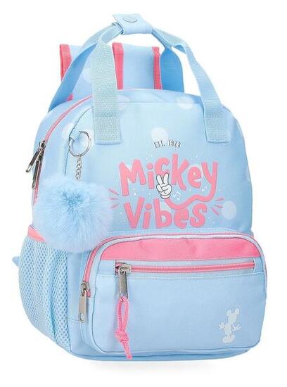 Zaino scolastico adattabile ragazza Disney Mickey Vibes 28cm azzurro