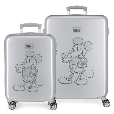 Valigia media rigida ABS Unisex Disney Mickey 70L argento