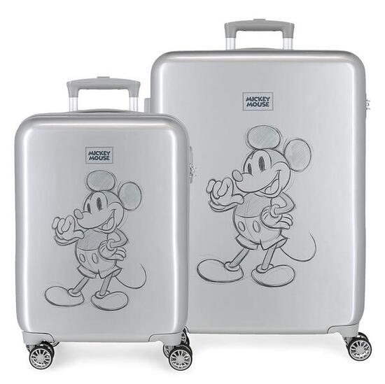Valigia media rigida ABS Unisex Disney Mickey 70L argento