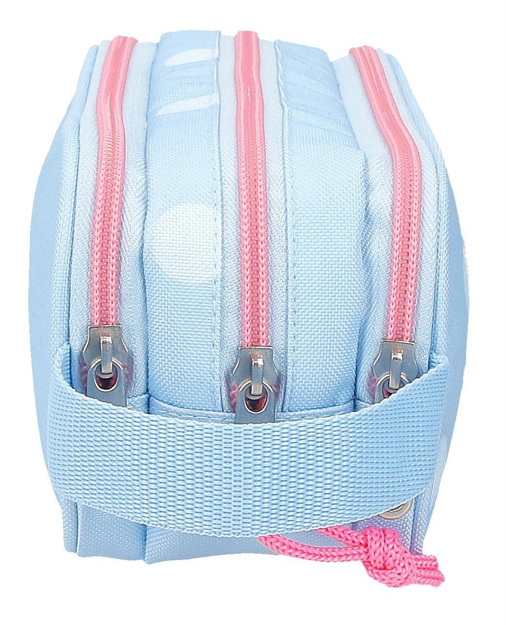 Estuche tres compartimentos Disney Mickey vibes Azul claro 3/4