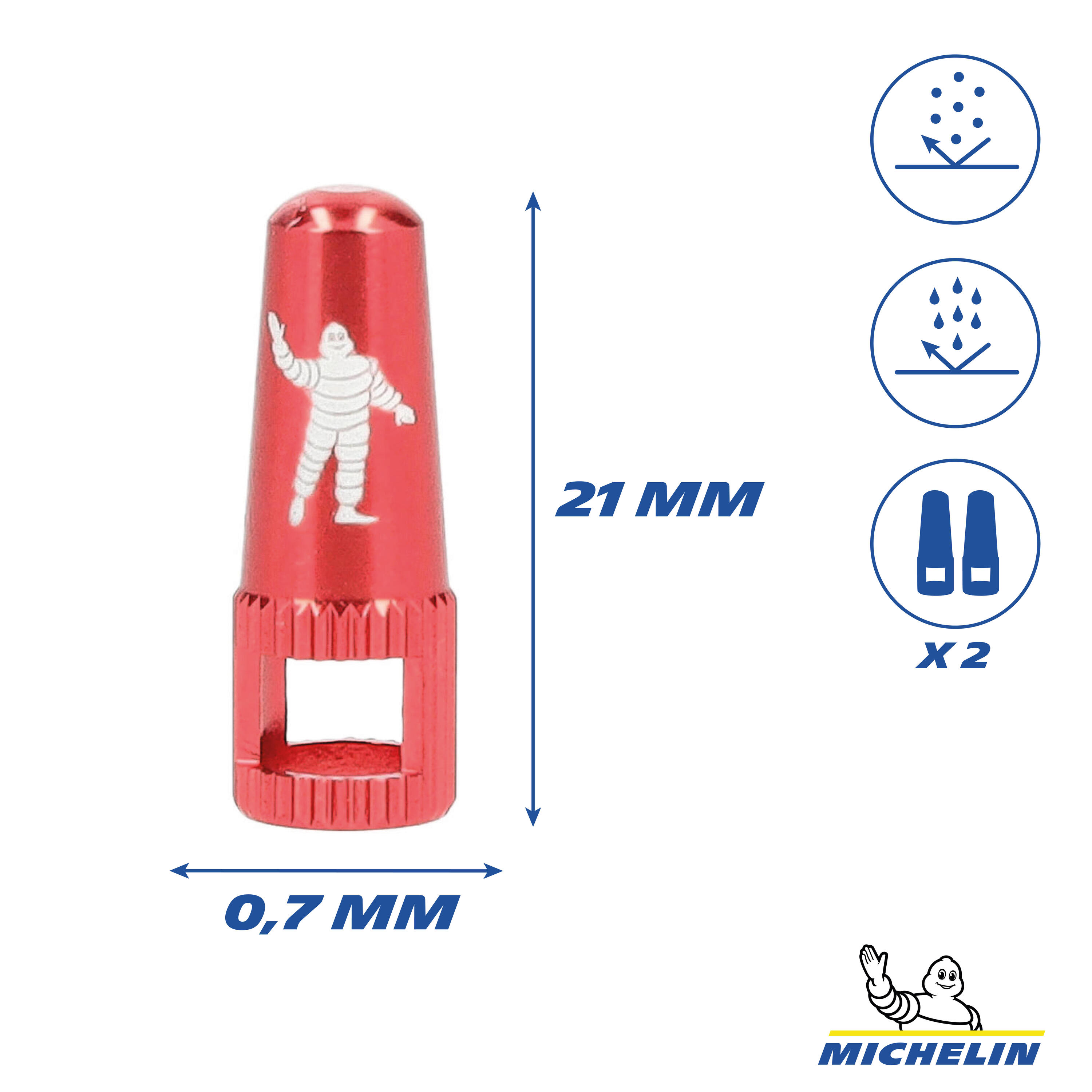 Bouchons de valves PRESTA MICHELIN Démonte-obus - Accessoire VTT, vélo de route 2/4