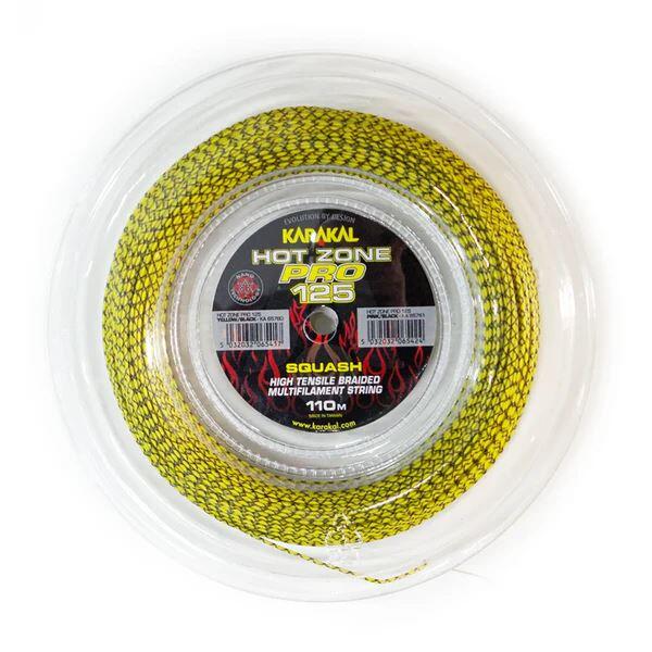 Karakal Hot Zone Pro 125 Squash Racket String 110M - Yellow 1/7