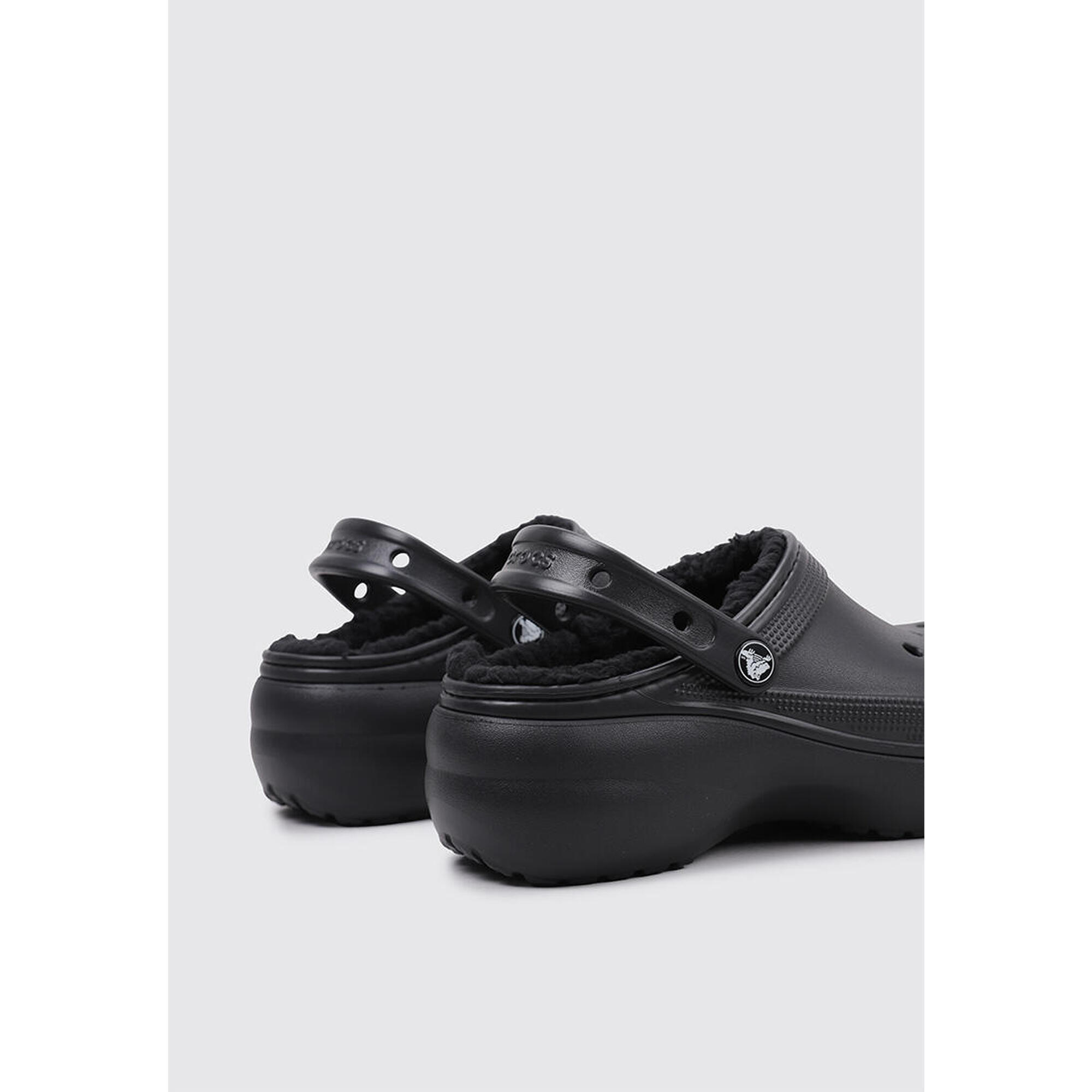 Zuecos Zuecos Mujer Crocs CLASSIC PLATFORM LINED CLOG W Noir