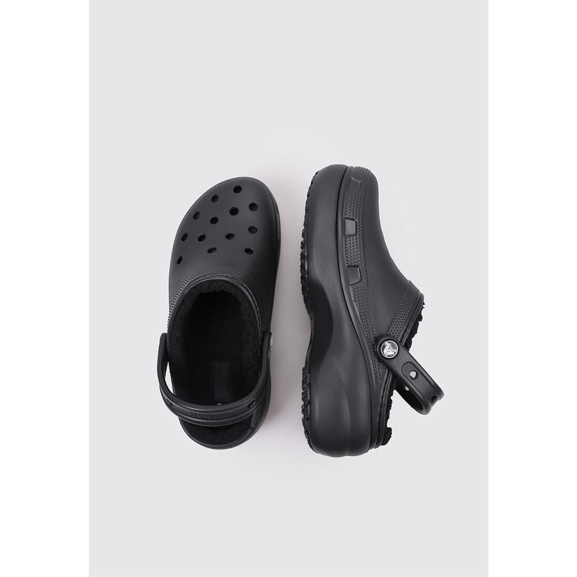 Zuecos Zuecos Mujer Crocs CLASSIC PLATFORM LINED CLOG W Noir