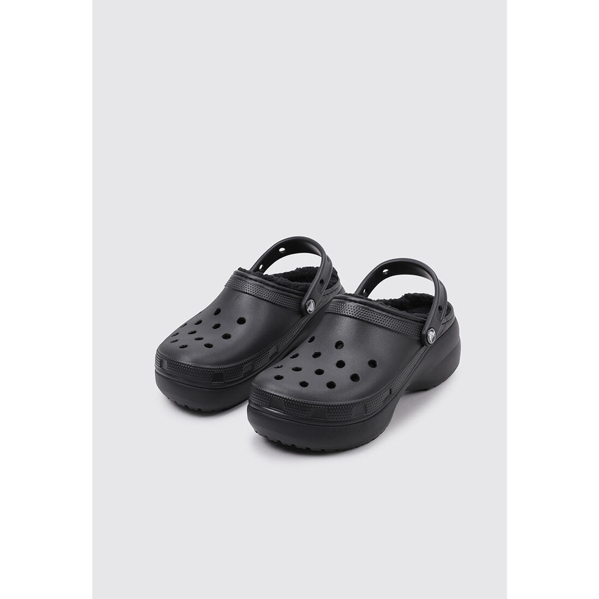 Zuecos Zuecos Mujer Crocs CLASSIC PLATFORM LINED CLOG W Noir