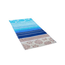 SERVIETTE JACQUARD HIBISCUS BLEU