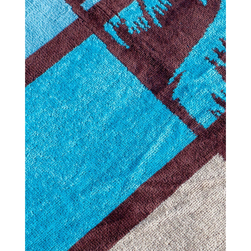 SERVIETTE JACQUARD PLANCHE DE SURF BLEUE