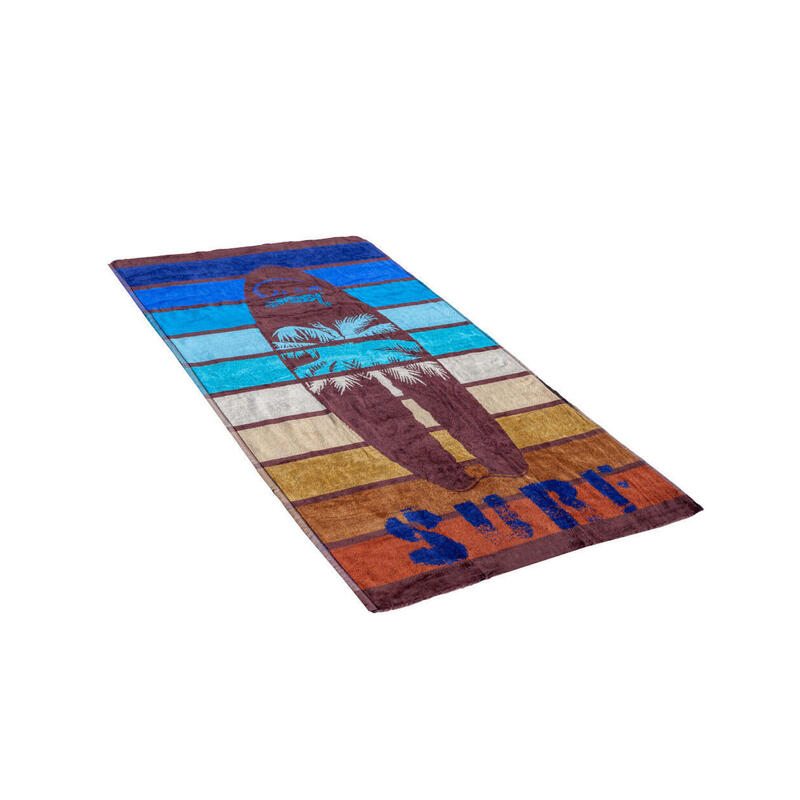 SERVIETTE JACQUARD PLANCHE DE SURF BLEUE