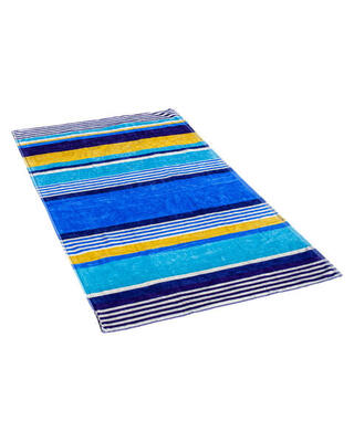Elegante blauwe jacquard handdoek