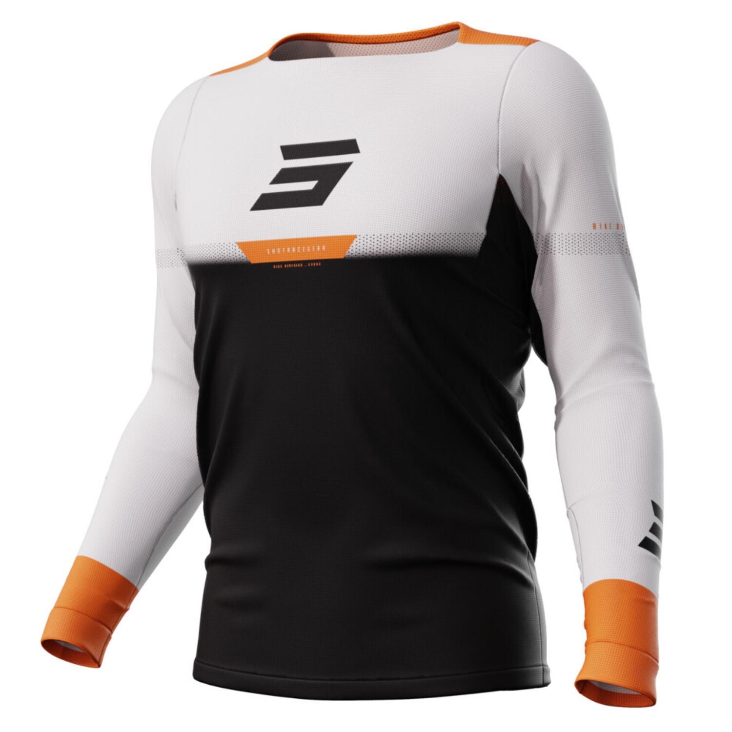 Shot Race Gear - Maillot Manches Longues Shot Rogue Stok Orange - Maillot Manches Longues - Blanc|noir|orange - 48 Xl - Decathlon