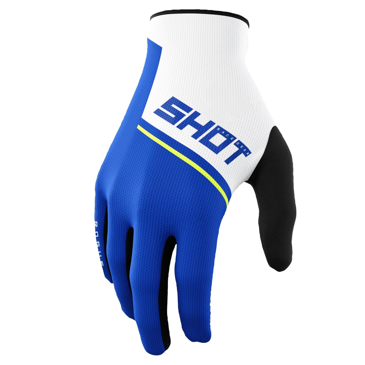 Shot Race Gear - Gants Shot Rogue Revolt 2.0 Adulte Bleu - Gants - Blanc|bleu|jaune - 13 - Decathlon