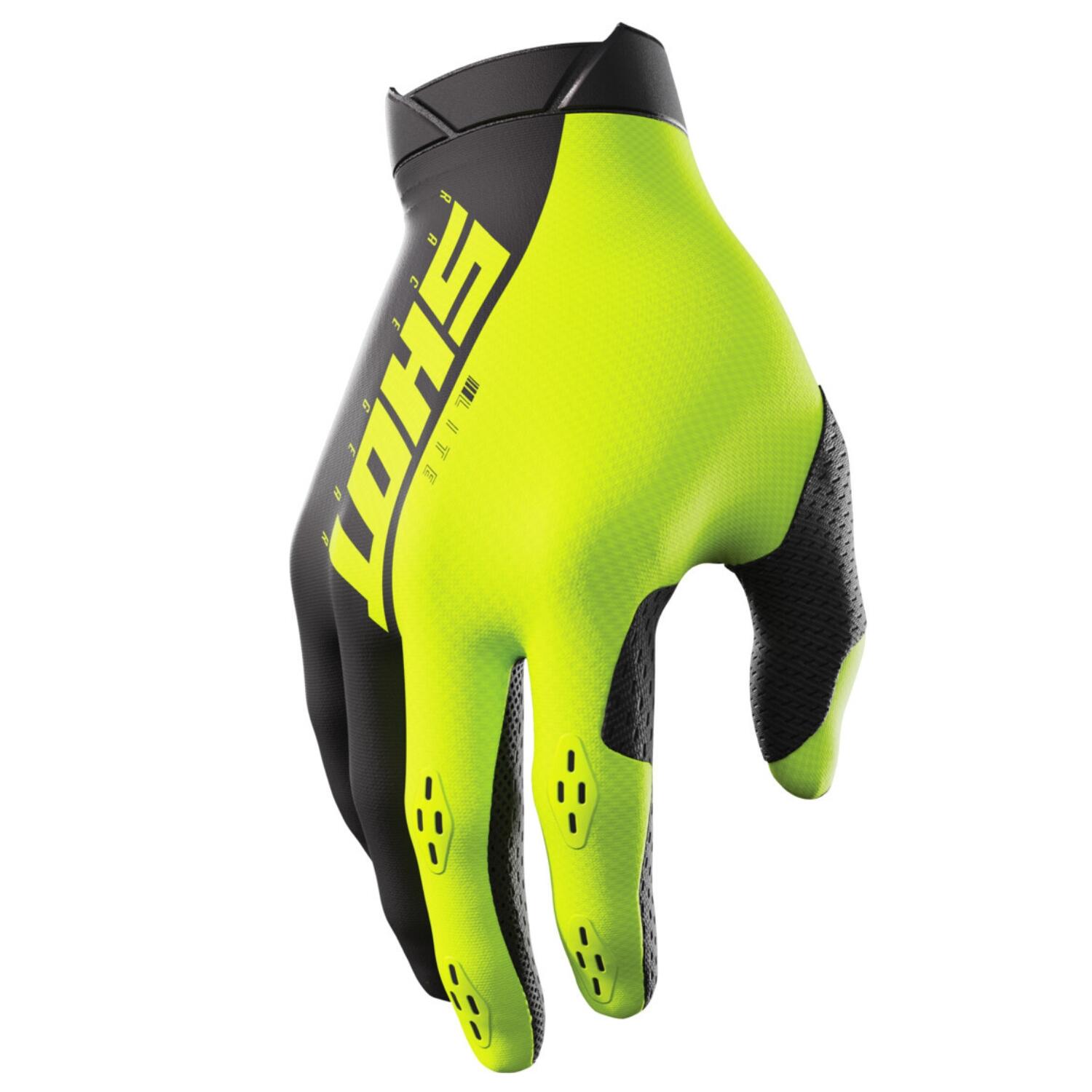 Shot Race Gear - Gants Shot Lite Jaune Fluo Adulte - Gants - Gris|jaune - 40 M - Decathlon