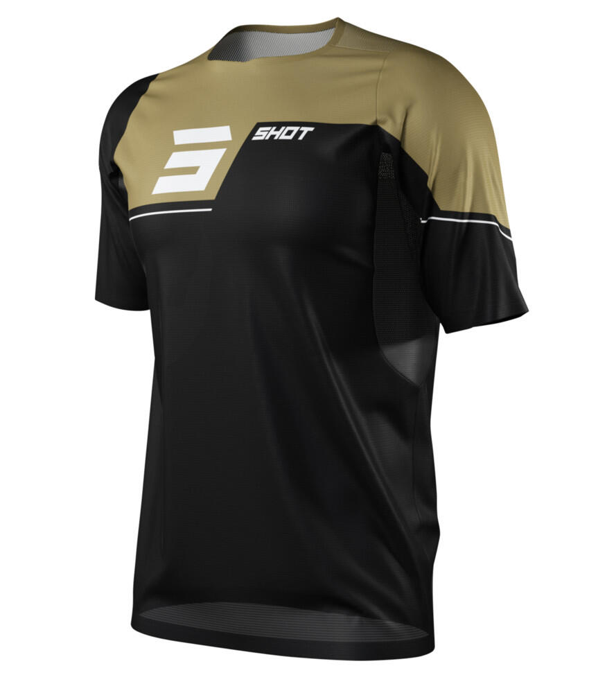 SHOT RACE GEAR Maglia a Manica Corta Shot Revolt Nero/Oro Bambino