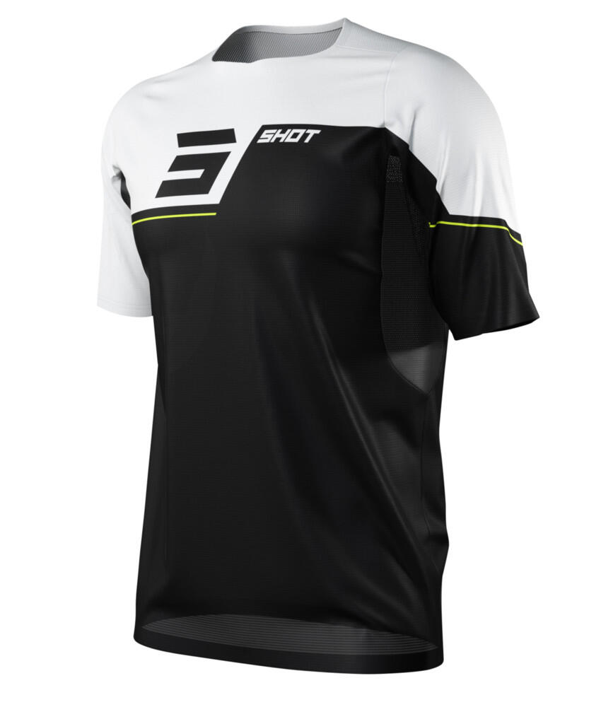 SHOT RACE GEAR Shirt met Korte Mouwen Shot Revolt Zwart/Wit
